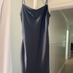 Black silk mini dress